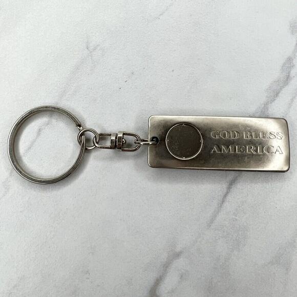 Deercreek Construction God Bless America Metal Keychain Keyring - Picture 3 of 8